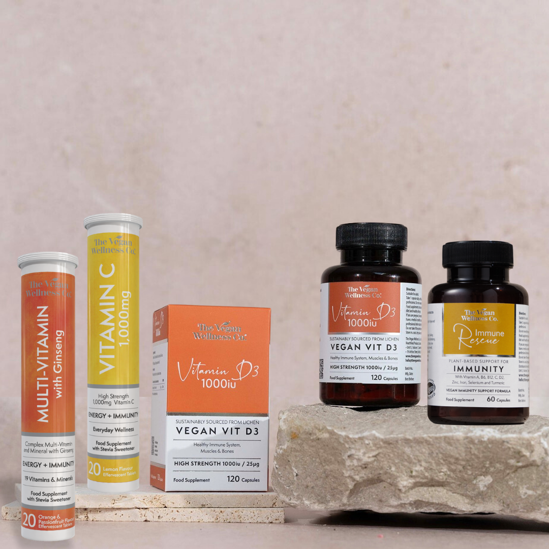 The Winter Wellness Bundle - 
Collection of health and wellness products including multivitamins, vitamin C, and supplements on a neutral background.